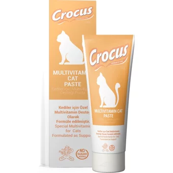 Crocus Multivitamin Bağışıklık Güçlendirici Yavru-Yaşlı Kedi Vitamini Macun 100 gr