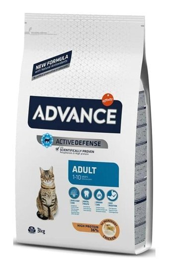 Advance Tavuklu-Pirinçli Az Tahıllı Yetişkin Kedi Maması 3 kg