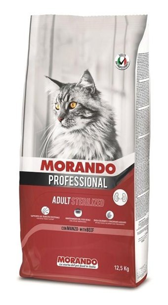 Morando Professyonel Gourmet Dana Etli Kısırlaştırılmış Tahıllı Yetişkin Kedi Maması 12.5 kg