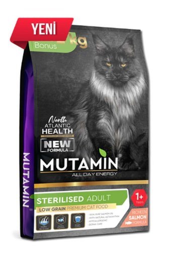 Mutamin Organics North Atlantic Health Somonlu Kısırlaştırılmış Yetişkin Kedi Maması 10 + 2 kg