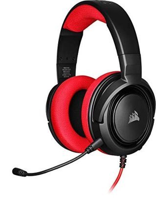 Corsair HS35 3.5 mm Jack Gürültü Önleyici Mikrofonlu Kablolu Kulak Üstü Kulaklık Kırmızı - Siyah