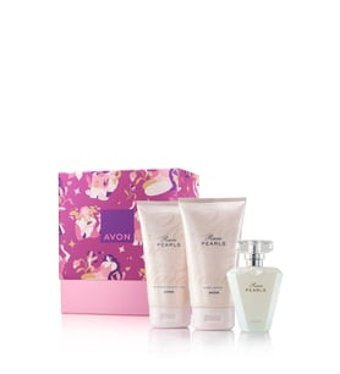 Avon Rare Pearls 3 Parça Kadın Parfüm + Vücut Losyonu + Duş Jeli Seti EDP