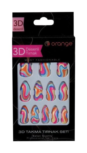 jetlegelsin 3D Kabartma Çok Renkli Takma Tırnak
