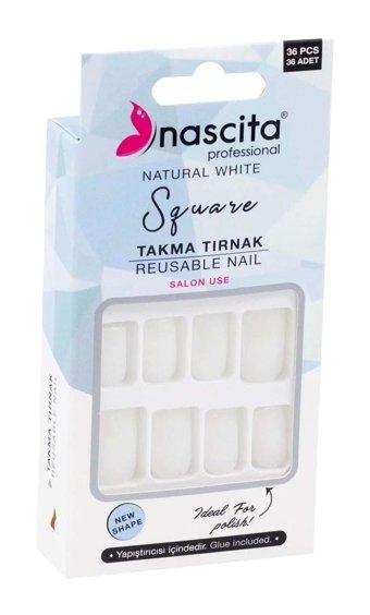 Nascita 140 French Mat 36'lı Küt Beyaz Takma Tırnak