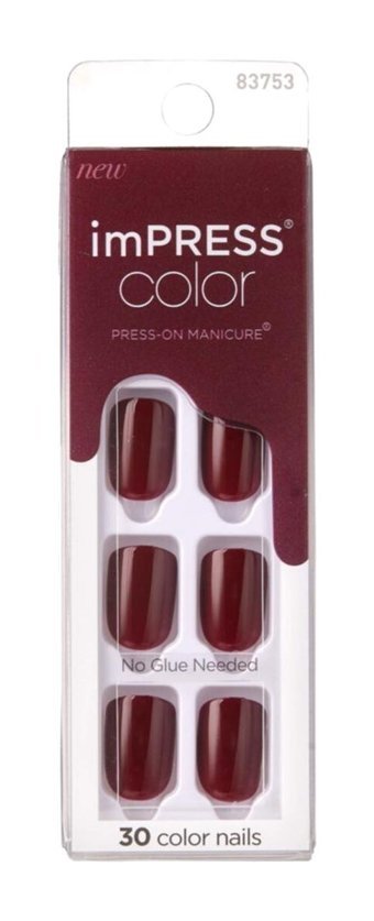 Impress Kımc014 Color Kendinden Yapışkanlı Küt Bordo Takma Tırnak