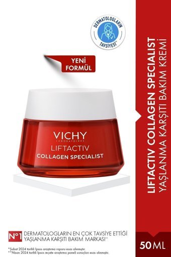 Vichy Liftactiv Collagen Specialist Nemlendirici Tüm Ciltler Anti-Aging Kırışıklık Giderici Yüz Krem 50 ml