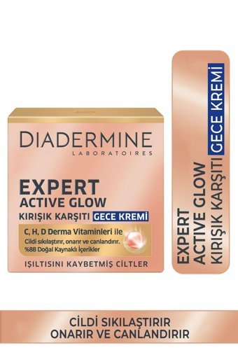Diadermine Expert Active Glow Nemlendirici Tüm Ciltler Anti-Aging Kırışıklık Giderici Yüz Krem 50 ml