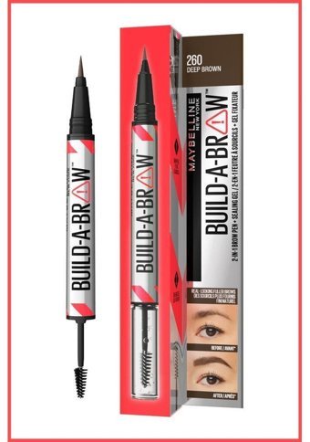 Maybelline New York Build A Brow Suya Dayanıklı Çift Taraflı Kaş Kalemi Deep Brown
