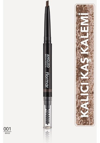 Flormar Angled No:001 Suya Dayanıklı Asansörlü Çift Taraflı Kaş Kalemi Kahverengi