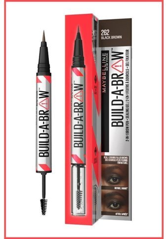 Maybelline New York Build A Brow Suya Dayanıklı Çift Taraflı Kaş Kalemi Black Brown
