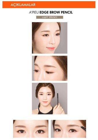 Missha A'PIEU Edge Suya Dayanıklı Çift Taraflı Kaş Kalemi Açık Kahverengi