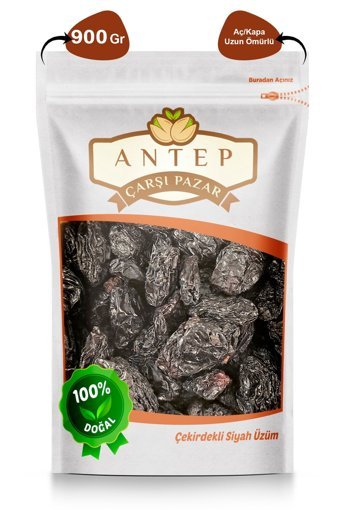 Antep Çarşı Pazar Siyah Gaziantep Kan Organik Çekirdekli Üzüm 900 gr
