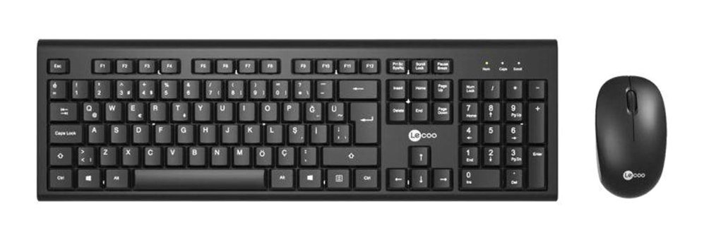 Lenovo Lecoo KW200 Siyah Kablosuz Klavye Mouse Seti