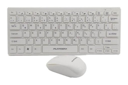 Platoon PL-395 Ergonomik Beyaz Kablosuz Klavye Mouse Seti