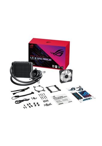 Asus Rog Strix Lc II 120 Bakır Borulu Sessiz 4 Pin 2 Fanlı Sıvı Soğutmalı RGB Masaüstü İşlemci Soğutucu