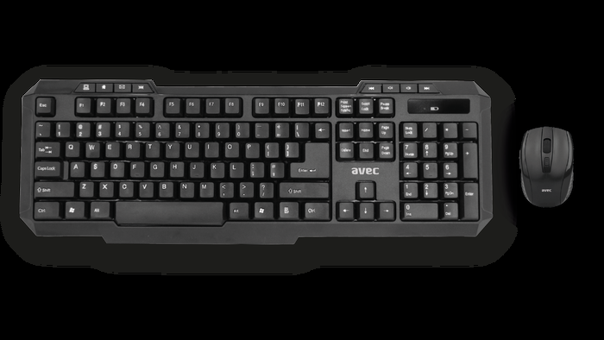 Avec AV-WK028 Ergonomik Siyah Kablosuz Klavye Mouse Seti