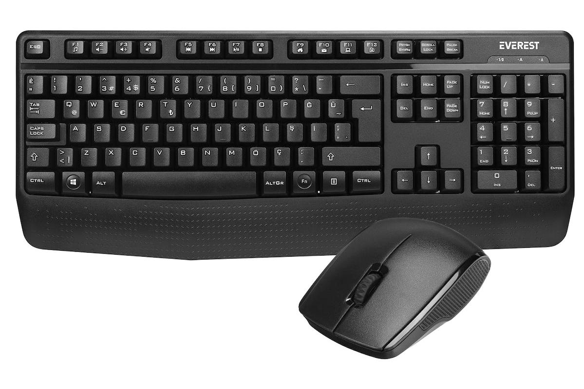 Everest KM-3335 Siyah Kablosuz Klavye Mouse Seti