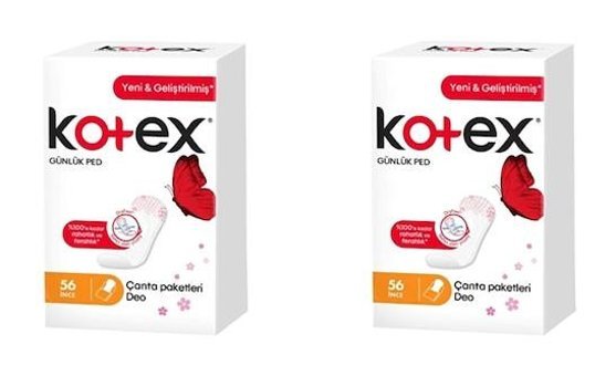 Kotex 2 Adet 56'lı Günlük Ped