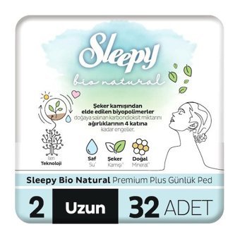 Sleepy Bio Natural Organik 32'li Uzun Günlük Ped
