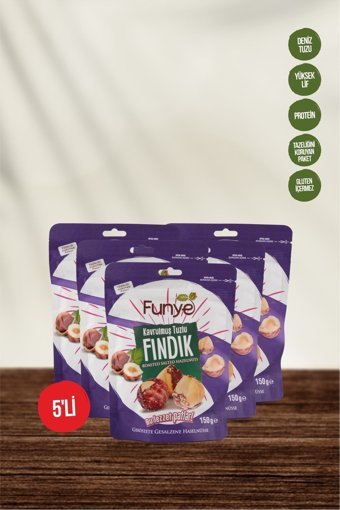 Funye Tane Kavrulmuş Tuzlu Fındık İçi 5x150 gr