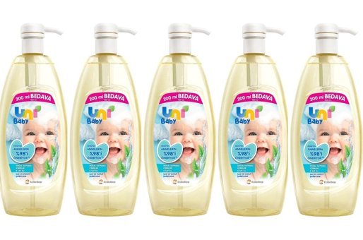 Uni Baby Göz Yakmayan Yenidoğan Normal Ciltler İçin Bebek Şampuanı 5x900 ml