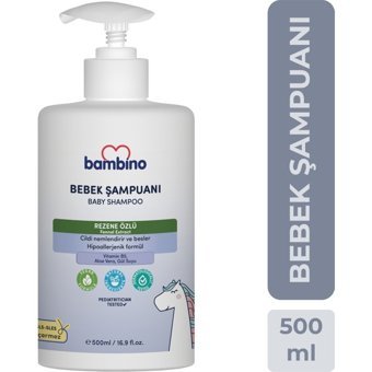 Bambino Konak Önleyici Göz Yakmayan Hipoalerjenik Yenidoğan Hassas Ciltler İçin Bebek Şampuanı 500 ml