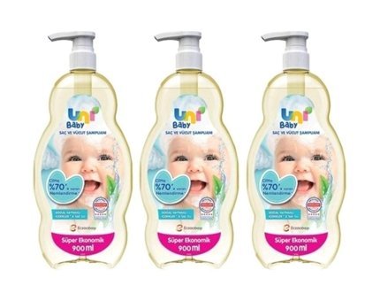 Uni Baby Göz Yakmayan Yenidoğan Bebek Şampuanı 3x900 ml