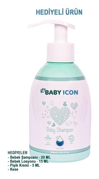 Baby Icon Doğal Göz Yakmayan Yenidoğan Hassas Ciltler İçin Papatya Özlü Bebek Şampuanı 300 ml