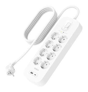 Belkin SRB003VF2M 8'li Soket 2 Metre Tekli USB Kablolu Çiftli Akım Korumalı Priz