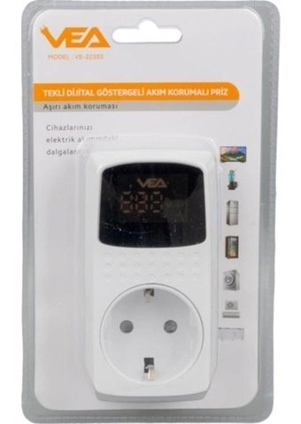 Vea VE-22393 Tekli Soket Kablosuz Tekli Akım Korumalı Priz