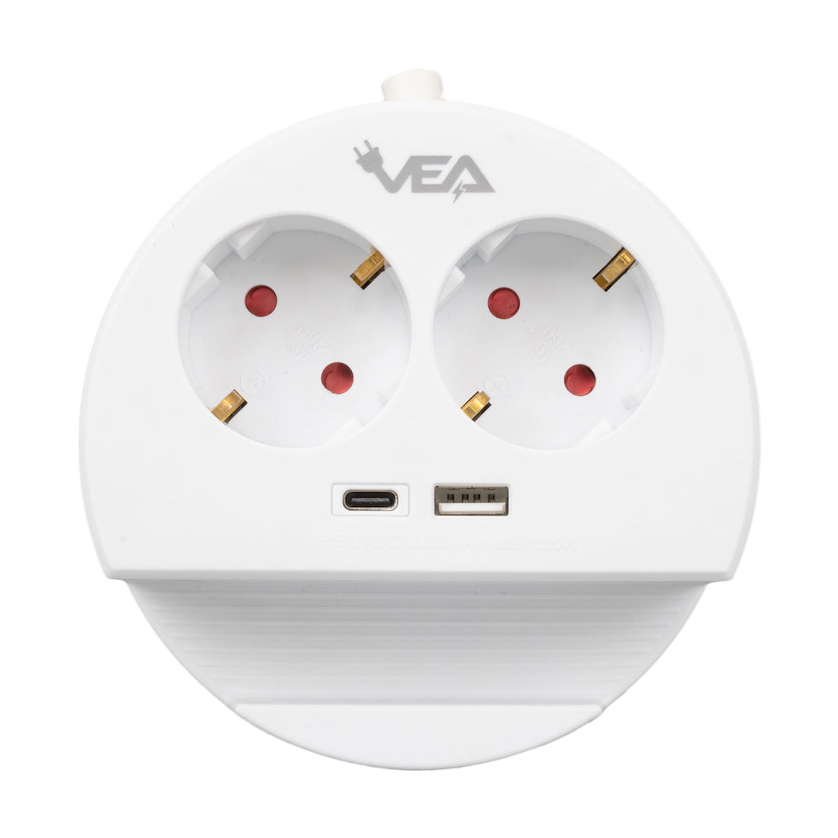 Vea VE-G1102C 2'li Soket 1.5 Metre Tekli USB Kablolu Çiftli Akım Korumalı Priz