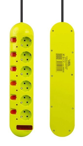 Vea VE-E60 6'lı Soket 1.5 Metre Kablolu Tekli Akım Korumalı Priz
