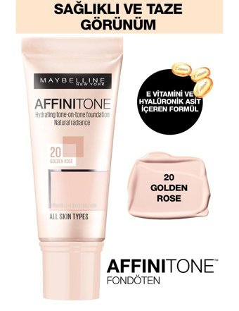 Maybelline New York Affinitone 20 Golden Rose Krem Tüp Fondöten 30 ml