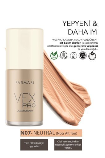 Farmasi Vfx Pro Camera Ready N07 Su Bazlı Likit Şişe Fondöten 30 ml