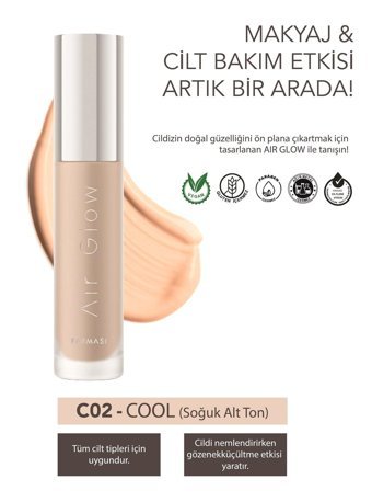 Farmasi Air Glow C02 Su Bazlı Krem Şişe Fondöten 30 ml