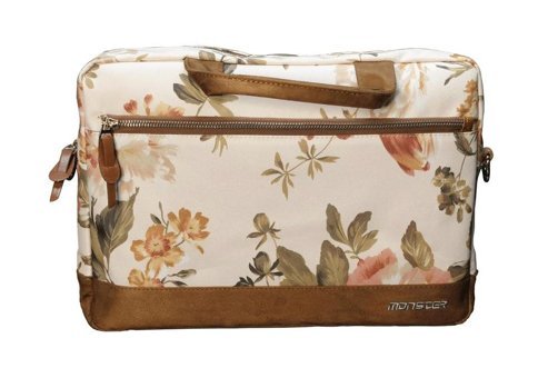 Monster Çiçekli Gözlü Polyester 14 inç Laptop Çantası Pembe