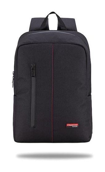 Classone WTX400SK Gözlü Su Geçirmez Tekstil 15.6 inç Sırt Laptop Çantası Siyah
