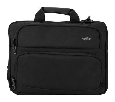 Addison 301012 Gözlü Su Geçirmez Polyester 15.6 inç Laptop Çantası Siyah