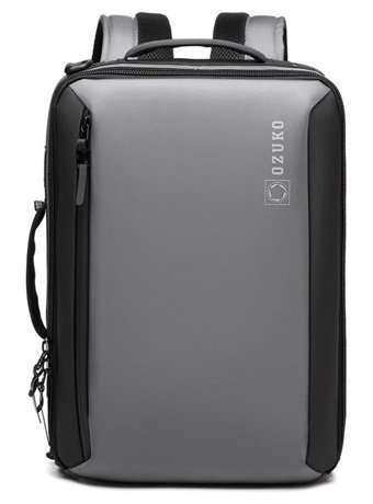 Ozuko 9490 Şarjlı Gözlü Korumalı Su Geçirmez Kumaş 15.6 inç Laptop Çantası Gri