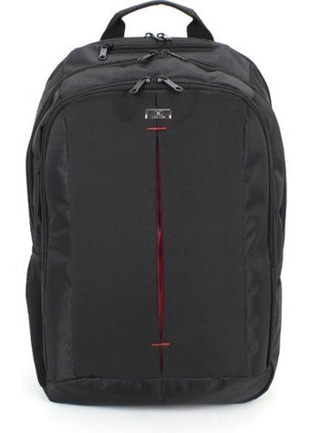 Case Club Gözlü Su Geçirmez Kumaş 17.3 inç Sırt Laptop Çantası Siyah