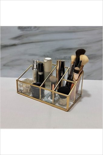 Noya Box & Terrarium NY-MK 0111 Kapaklı Bölmeli Makyaj Organizeri Şeffaf