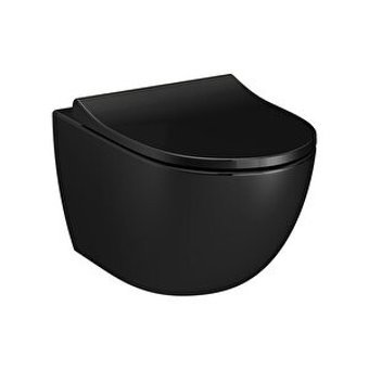 Vitra Sento 7748B070-0559 40 cm Seramik Kanalsız Arkadan Çıkışlı Asma Klozet Siyah
