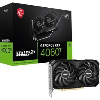 MSI Ventus 2X Black RTX 4060 Tİ OC 8 GB GDDR6 PCI-Express 4.0 DirectX 12 Ultimate 2 Fanlı 128 Bit Gaming NVIDIA Ekran Kartı