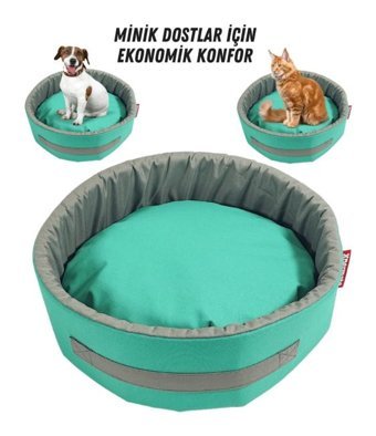 Xpermate 14 x 140 x 3 cm Simit Kedi Yatağı Antrasit - Turkuaz