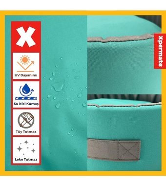 Xpermate 14 x 140 x 3 cm Simit Kedi Yatağı Antrasit - Turkuaz
