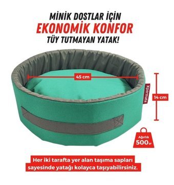 Xpermate 14 x 140 x 3 cm Simit Kedi Yatağı Antrasit - Turkuaz