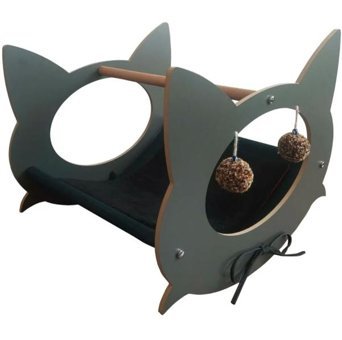 Akat Cosy Sallanan Ayaklı 55 x 47 cm Sepet Kedi Yatağı Bej - Krem