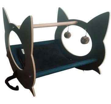 Akat Cosy Sallanan Ayaklı 55 x 47 cm Sepet Kedi Yatağı Bej - Krem
