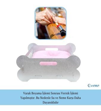 Evene Ayaklı 50 x 35 cm Sepet Kedi Yatağı Gümüş
