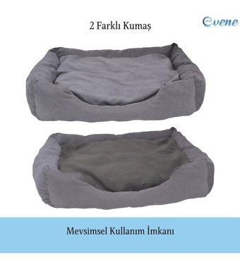 Evene 65 x 45 cm Sepet Kedi Yatağı Gri